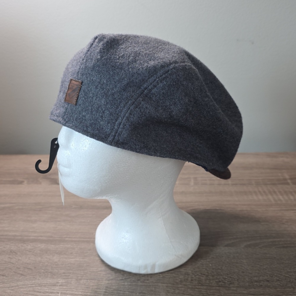 Cremieux Collection Mens Grey Wool Blend Flat Cap Driver Hat F35QX403 NEW SM